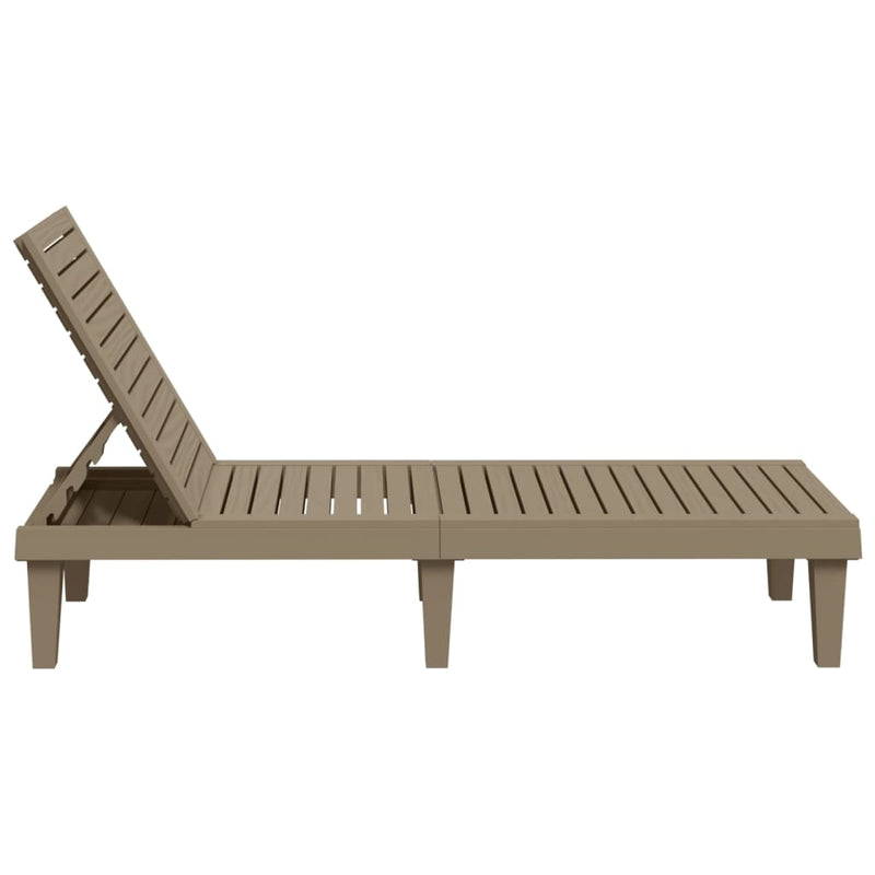 Sun Lounger Light Brown 61"x22.8"x32.7" Polypropylene