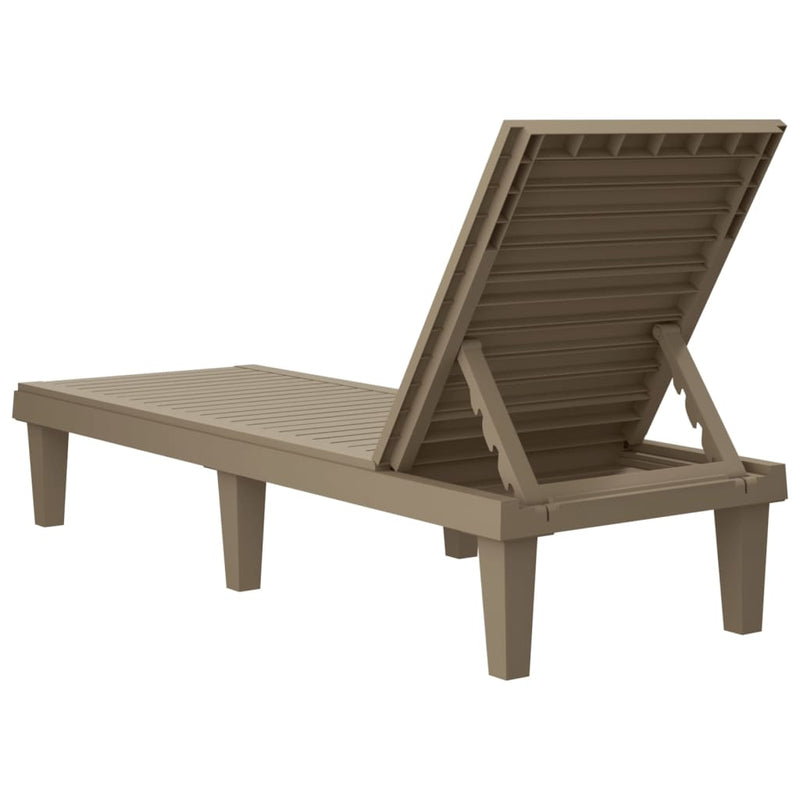 Sun Lounger Light Brown 61"x22.8"x32.7" Polypropylene