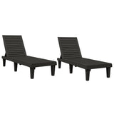 Sun Loungers 2 pcs Black 61"x22.8"x32.7" Polypropylene