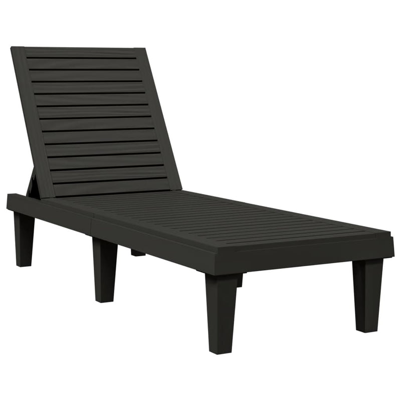 Sun Loungers 2 pcs Black 61"x22.8"x32.7" Polypropylene