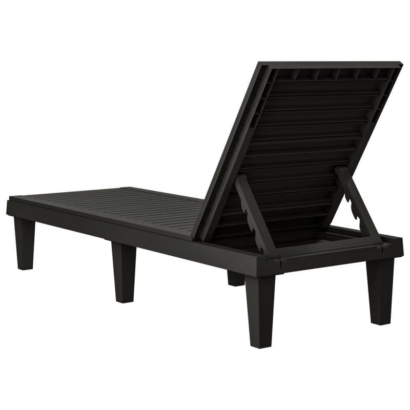 Sun Loungers 2 pcs Black 61"x22.8"x32.7" Polypropylene