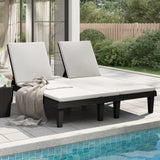 Double Sun Lounger Black 61"x54.3"x32.7" Polypropylene