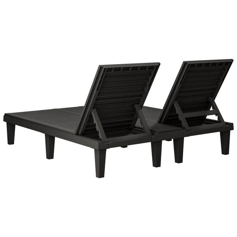 Double Sun Lounger Black 61"x54.3"x32.7" Polypropylene