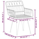 3 Piece Patio Dining Set Poly Rattan