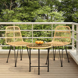 3 Piece Patio Dining Set Poly Rattan