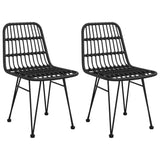 3 Piece Patio Dining Set Black Poly Rattan