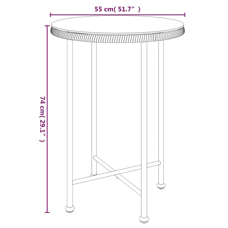 3 Piece Patio Dining Set Poly Rattan