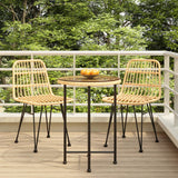 3 Piece Patio Dining Set Poly Rattan