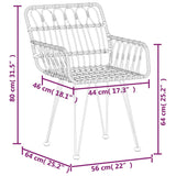 3 Piece Patio Dining Set Poly Rattan