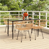 5 Piece Patio Dining Set Poly Rattan