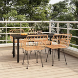 5 Piece Patio Dining Set Poly Rattan