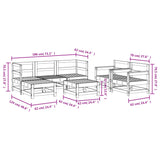 7 Piece Patio Lounge Set Solid Wood Pine