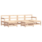 7 Piece Patio Lounge Set Solid Wood Pine