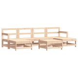 7 Piece Patio Lounge Set Solid Wood Pine