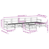 7 Piece Patio Lounge Set Solid Wood Pine