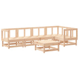 6 Piece Patio Lounge Set Solid Wood Pine