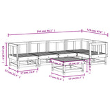 6 Piece Patio Lounge Set Solid Wood Pine