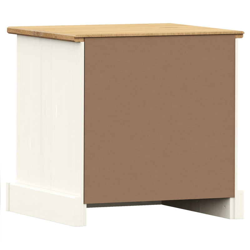 Bedside Cabinet VIGO White 16.5"x13.8"x16.5" Solid Wood Pine