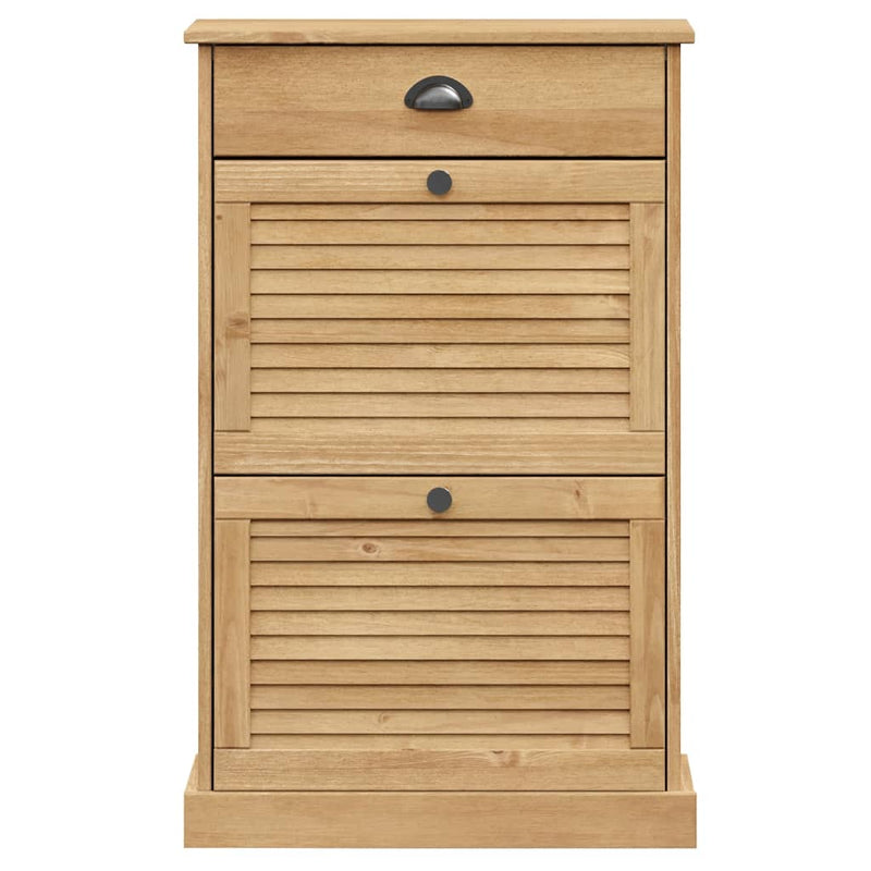 Shoe Cabinet VIGO 23.6"x13.8"x37.8" Solid Wood Pine