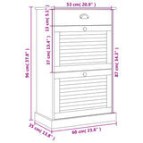 Shoe Cabinet VIGO 23.6"x13.8"x37.8" Solid Wood Pine