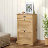 Shoe Cabinet VIGO 23.6"x13.8"x37.8" Solid Wood Pine