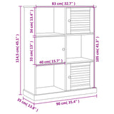 Bookcase VIGO 35.4"x13.8"x45.1" Solid Wood Pine