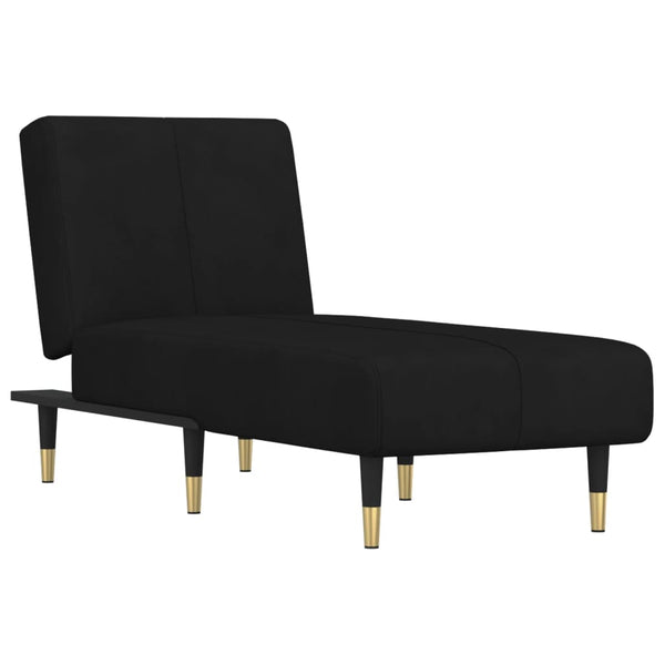 Chaise Longue Black Velvet