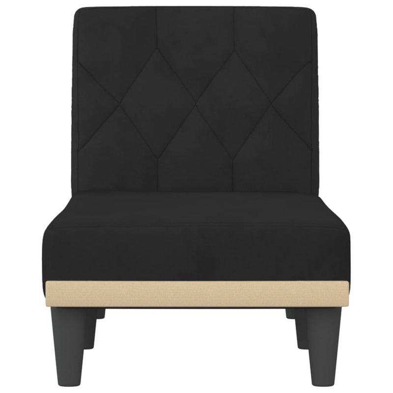 Chaise Longue Black Velvet