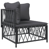 6 Piece Patio Lounge Set with Cushions Anthracite Steel