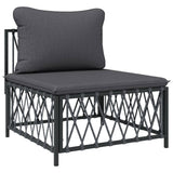 6 Piece Patio Lounge Set with Cushions Anthracite Steel