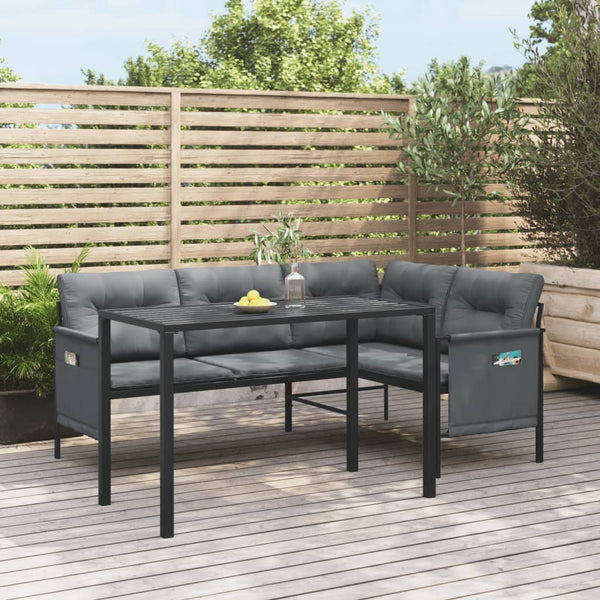 2 Piece Patio Dining Set Anthracite Steel