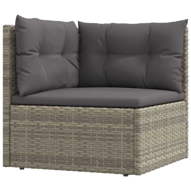 10 Piece Patio Lounge Set with Cushions Gray Poly Rattan