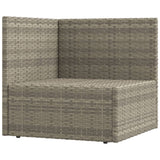 10 Piece Patio Lounge Set with Cushions Gray Poly Rattan