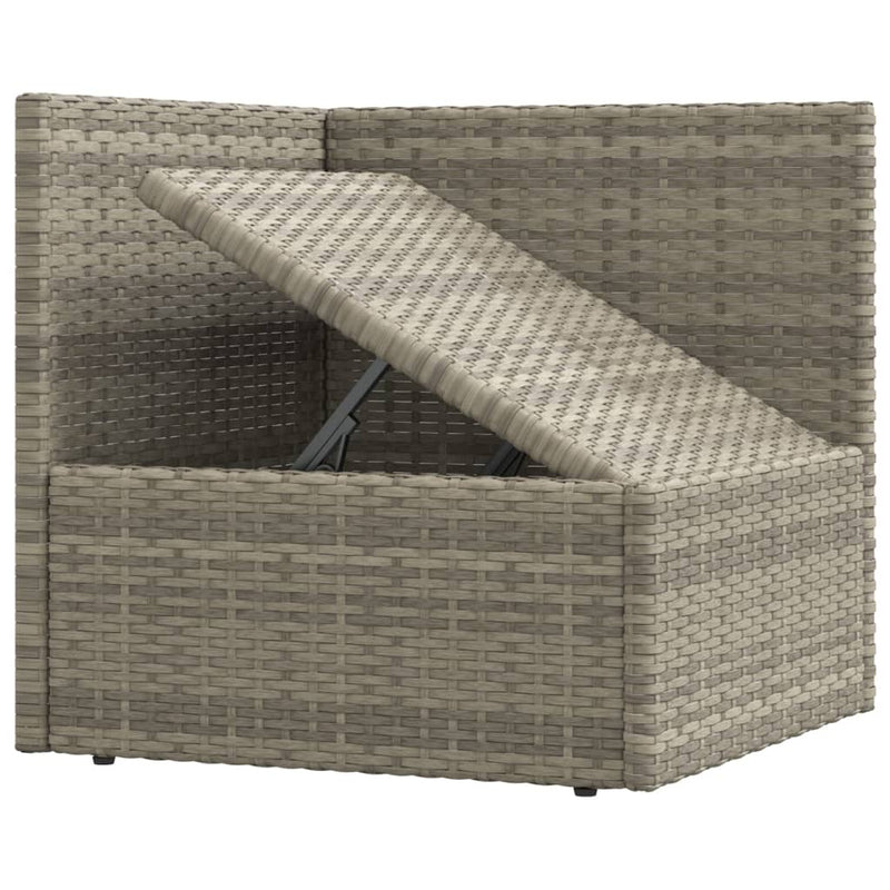 10 Piece Patio Lounge Set with Cushions Gray Poly Rattan