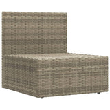 10 Piece Patio Lounge Set with Cushions Gray Poly Rattan