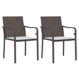 3 Piece Patio Dining Set with Cushions Poly Rattan and Steel