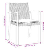 3 Piece Patio Dining Set with Cushions Poly Rattan and Steel