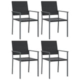 5 Piece Patio Dining Set Poly Rattan and Steel