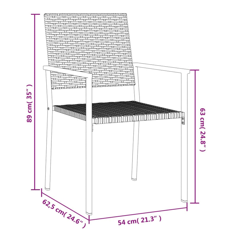 5 Piece Patio Dining Set Poly Rattan and Steel