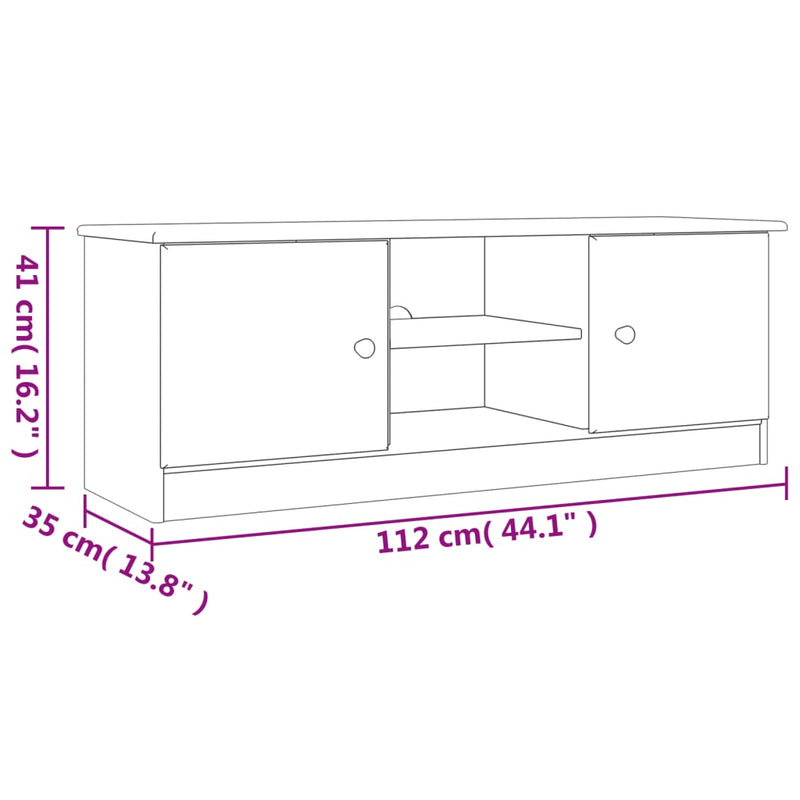 TV Stand ALTA 44.1"x13.8"x16.1" Solid Wood Pine