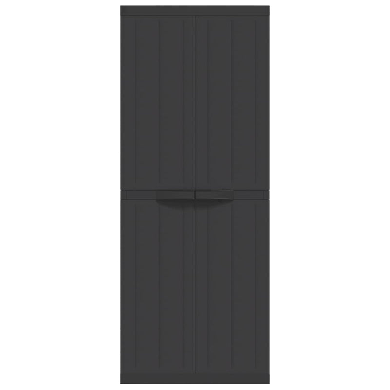 Outdoor Storage Cabinet Black 25.6"x14.6"x65" PP