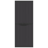 Outdoor Storage Cabinet Black 25.6"x14.6"x65" PP