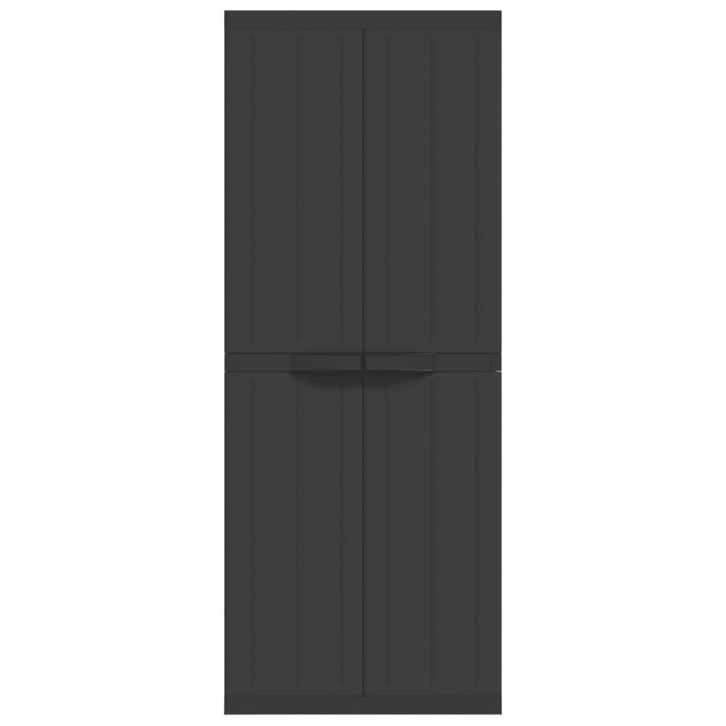 Outdoor Storage Cabinet Black 25.6"x14.6"x65" PP