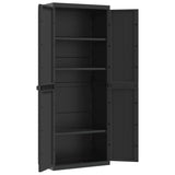 Outdoor Storage Cabinet Black 25.6"x14.6"x65" PP