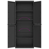 Outdoor Storage Cabinet Black 25.6"x14.6"x65" PP