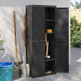 Outdoor Storage Cabinet Black 25.6"x14.6"x65" PP