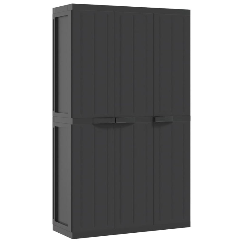 Outdoor Storage Cabinet Black 38.2"x14.6"x65" PP