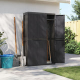 Outdoor Storage Cabinet Black 38.2"x14.6"x65" PP