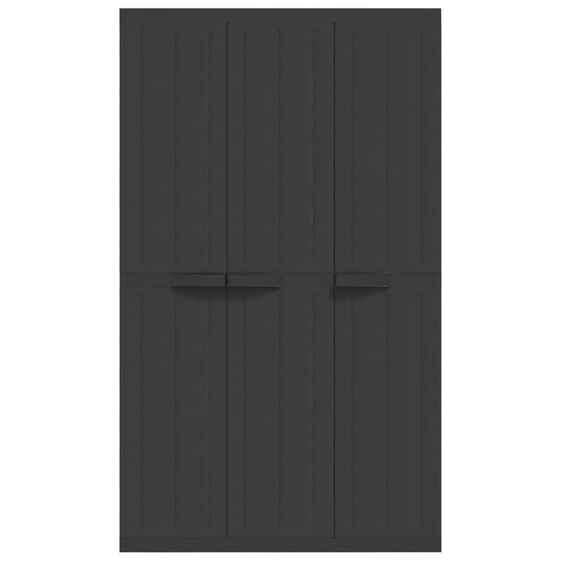 Outdoor Storage Cabinet Black 38.2"x14.6"x65" PP