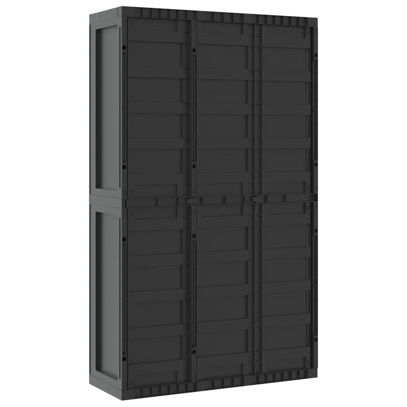 Outdoor Storage Cabinet Black 38.2"x14.6"x65" PP